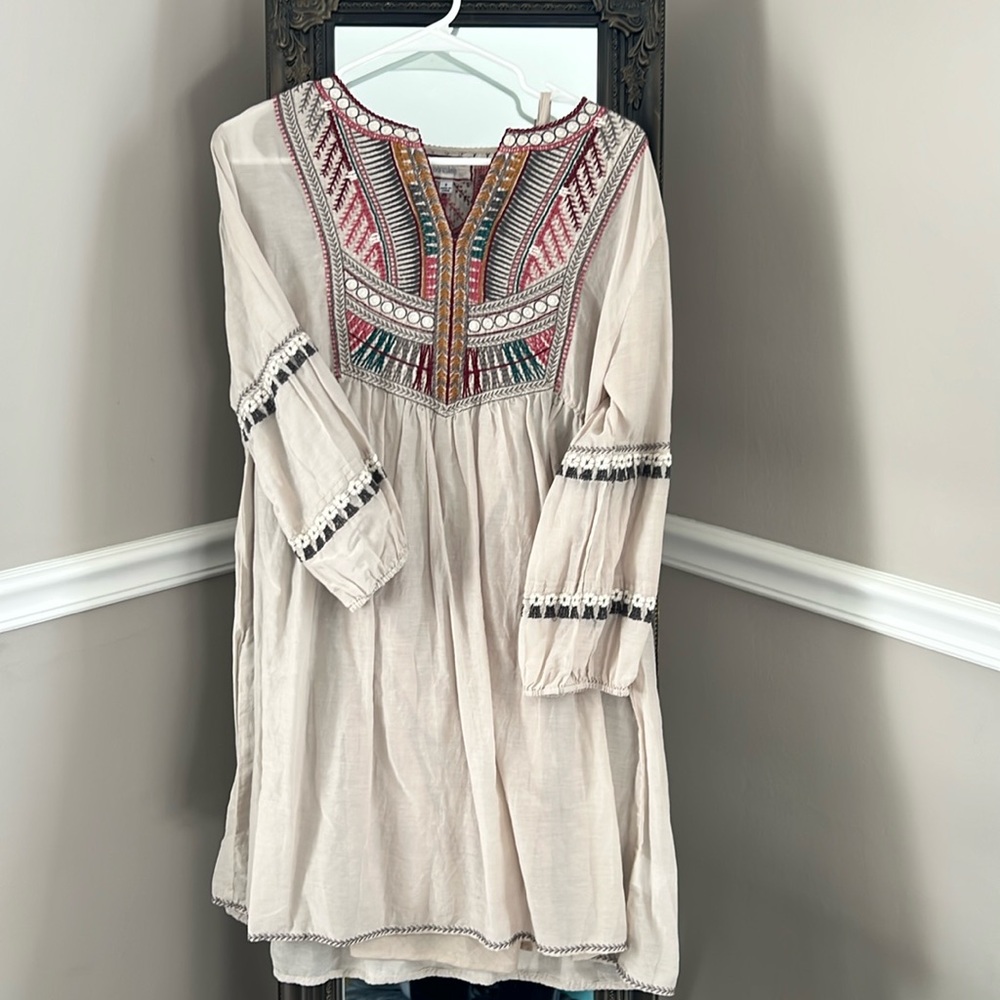 Johnny Was embroidered dress, size S